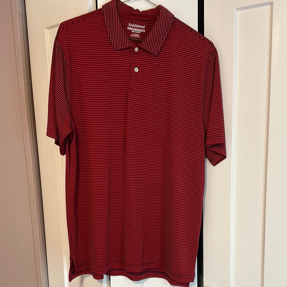 Red Striped Men's Polo Shirt